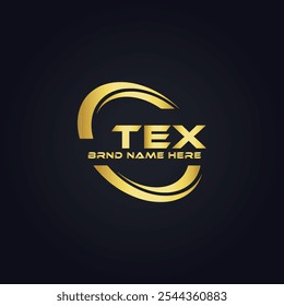 Logotipo de TEX. Diseño T E X. Letra TEX blanca. TEX, diseño de logo de letra TEX. Diseño del logotipo de la letra X en ORO,