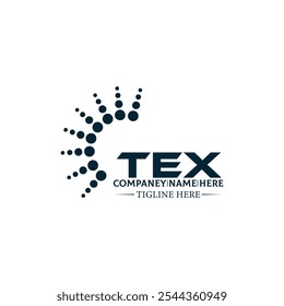 Logotipo de TEX. Diseño T E X. Letra TEX blanca. TEX, diseño de logo de letra TEX. Diseño del logotipo de la letra X en ORO,