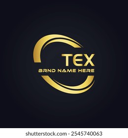 Logotipo de TEX. Diseño T E X. Letra TEX blanca. TEX, diseño de logo de letra TEX. Diseño del logotipo de la letra X en ORO,