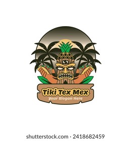 Tex mex tiki statue mascot logo vector. Very suitable for the food and beverage industry, especially restaurants.