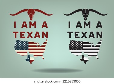 I AM A TEXAN logo design concept, Vector EPS 10.