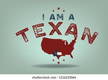 I AM A TEXAN logo design concept, Vector EPS 10.