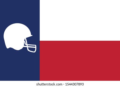 The Texan state flag with the star represented as a football helmet