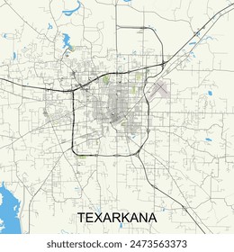 Texarkana, Arkansas, United States map poster art