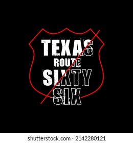 texas 66 typography for print t shirt vector
