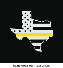 Texas 911 Thin Yellow Line Emergency EMS Police Dispatchers svg