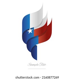 Texas abstrakte 3D-Wavy-Fahne blau-rot-moderne amerikanische Band Fackel-Band-Logo Symbol Vektorsymbol