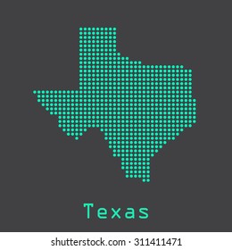 Texas abstract dots map. Dotted style. Vector illustration EPS8