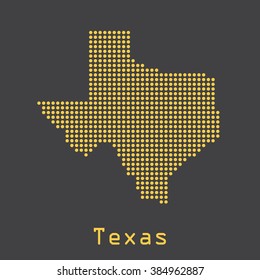 Texas abstract dots map. Dotted style. Vector illustration EPS8