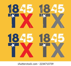 texas with acronym TX and establishment year 1845 patriot theme background can use for website,advertisement banner brochure template souvernir printing coffee mug cab vector eps.
