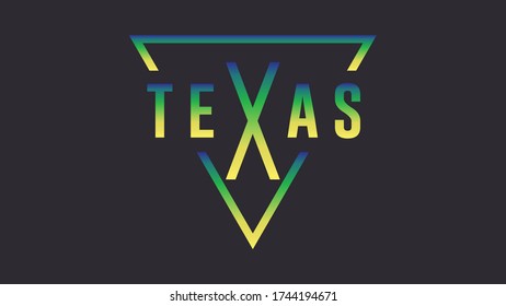 Texas, amazing gradient typography. Vector design