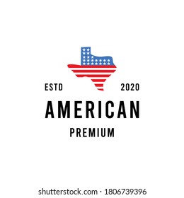 Texas America silhouette Vector Logo illustration design flag vintage