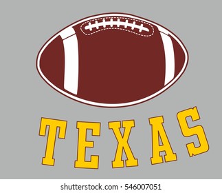 Texas American Football college sports graphic design vector art