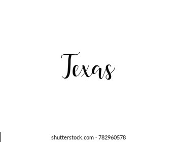 Texas. American state. Lettering. Modern calligraphy. Hand drawn vector illustration.  element for flyers, banner, postcards and posters. 