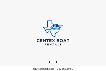 texas boat logo design vector silhouette illustration