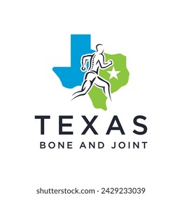 texas bone and joint logo design vector illustration