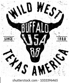 Texas buffalo tee print graphic