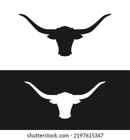 Texas Bull head silhouette vector