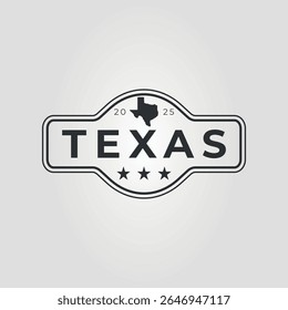 Projeto do logotipo do estado da caligrafia do Texas com três estrelas, simbolizando orgulho e herança. Perfeito para projetos Texasthemed ou para mostrar lealdade do estado.