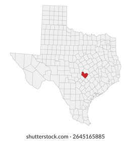Mapa do Texas com a capital Austin. Mapa do Texas de Austin. 