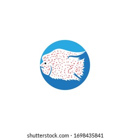 Texas Chiclid fish logo vector illustration