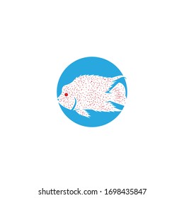 Texas Chiclid fish logo vector illustration