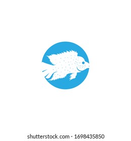 Texas Chiclid fish logo vector illustration
