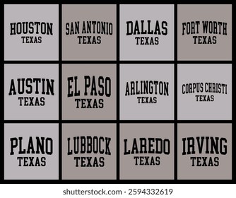 Texas Cities by Population t shirt bundle