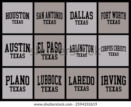 Texas Cities by Population t shirt bundle