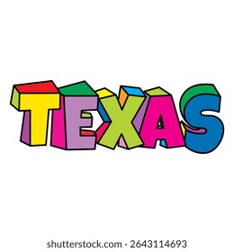 Texas colorful text logo design vector illustration