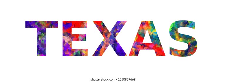 TEXAS. Colorful typography text banner. Vector the word texas design