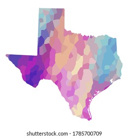 Texas colorful vector map silhouette