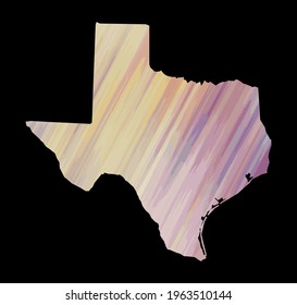 Texas colorful vector map silhouette
