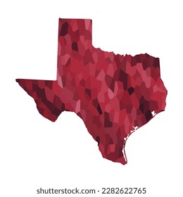 Silueta colorida del mapa del vector de Texas