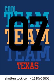 texas cool team,t-shirt design