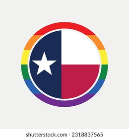 Texas country flag circle - lgbt flag graphic element Illustration template design
