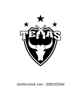 Texas country theme flat emblem logo design