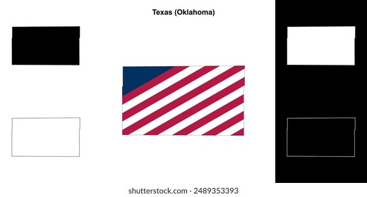 Texas County (Oklahoma) outline map set