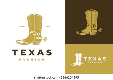 Texas Cowboy Boot Silhouette im Stil von Vintage Retro Western Country Symbol