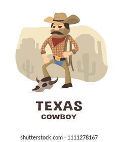 Texas cowboy in a hand drawn style.