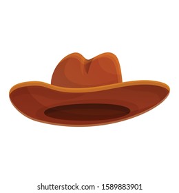 Texas cowboy hat icon. Cartoon of texas cowboy hat vector icon for web design isolated on white background