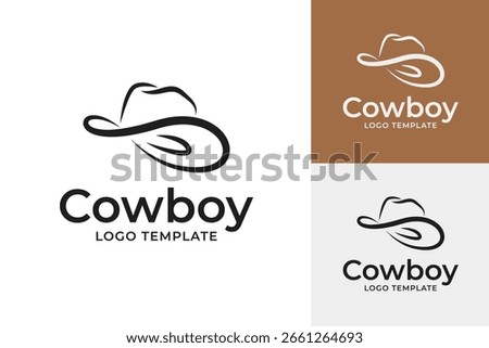 Texas cowboy hat logo design template vector illustration