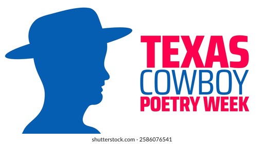 Texas Cowboy Poetry Week background banner or poster design template. observed every year in March. Holiday concept. Use to any Template, card, poster, placard, template.