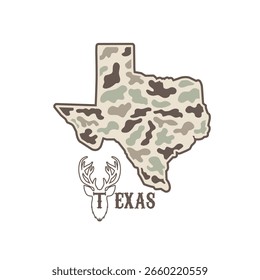 Ciervo de Texas con el patrón de camuflaje perfecto para la impresión, ropa, etiqueta engomada 