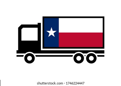 texas delivery truck isolated on white background