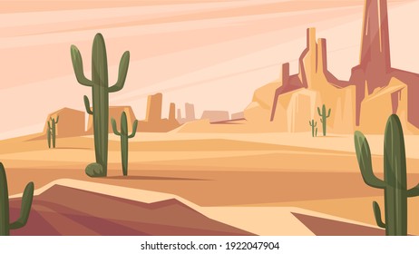 Texas desert landscape. Beautiful natural scenery.