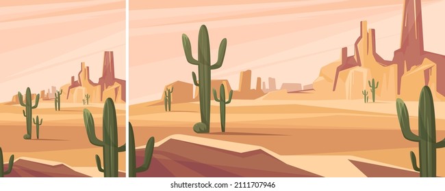 Paisaje del desierto de Texas. El paisaje natural en diferentes formatos.