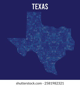 Texas digital DOTTED MAP on blue background.eps
