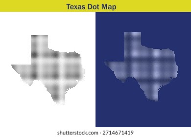 Texas Dot Map Outline and Filled Versions for Design