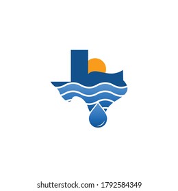 Texas Drop Water Beach Vacation Abstract Creative Logo